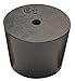 Rubber Stopper, 0 Stopper Size, Natural Rubber, Black, 24 Mm Neck Size, Pk 63,210415363