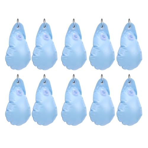 HEEPDD Pesas para Cubiertas de Piscina, PVC a Prueba de Fugas con Ganchos, Paquete de 10 para Piscinas Elevadas, Bolsas de Agua de Fácil Llenado para Protección en Invierno (Cielo Azul)