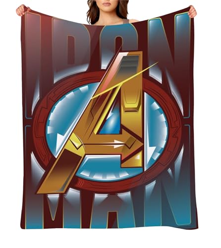 Ultra Comfy Thick Plush Flannel Blanket,Iron Man Soft Fleece Sofa Throw,Microfiber Fluffy Cozy Throw Blanket for Home Decoration