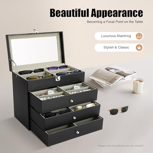 ALFORZAN Étui de rangement pour 24 lunettes, 4 niveaux – vue 2