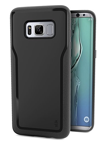 Smartish Galaxy S8+ Grip Case - Kung Fu Grip Lightweight Protective Slim Samsung S8 Plus Cover (Silk) - Black Onyx