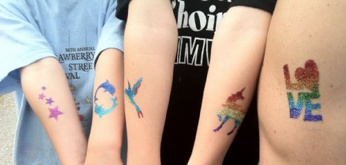 Glitter Tattoo Pro Kit With Rainbow Squeeze Bottles Set #TOP1