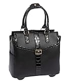 JKM & Company Rolling Laptop Bag for Women | Designer Wheeled Briefcase | Fits 13-17' Laptops | Office Travel Computer Case (Downtown Diva)