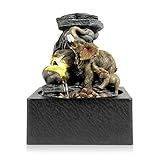 Dyna-Living Tabletop Fountain Indoor Waterfall Fountain with Warm LED Light Water Fountains Indoor for Relaxation Small Water Fountain with Elephant Sculpture for Home Decor