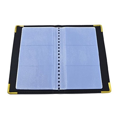 Samyo Business Journal nombre tarjeta titular libro para 300u00a0tarjetas cuero Pu negro negro