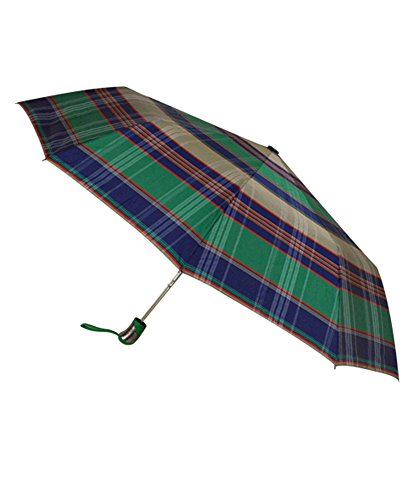 Parquet Grand Plaid Compact Folding Umbrella (Green) #TOP1