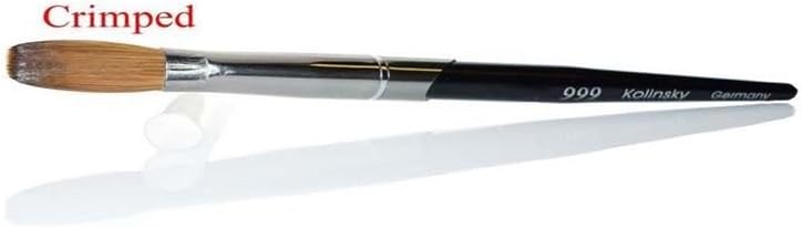 999 Titanium Handle - Kolinsky Acrylic Nail Brush For Manicure Powder *CRIMPED* - (Size #10)