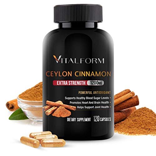 Ceylon Cinnamon Capsules - Organic Ceylon Cinnamon 1200 mg - 120 Ceylon Capsules - Supports Healthy Glucose Balance- Blood Sugar Support - Cinnamon Supplements - True Sri Lanka Cinnamon