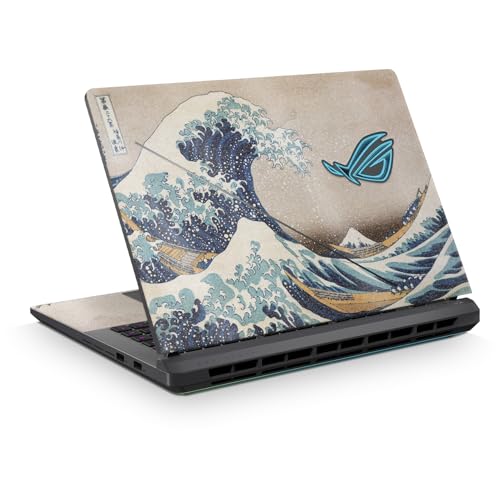 Glossy Glitter Laptop Skin Compatible with Asus ROG Strix G16 (2025) - Great Wave of Kanagawa - Premium 3M Vinyl Protective Wrap Decal Cover - Easy to Apply | Crafted in the USA by MightySkins