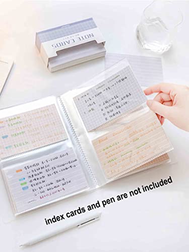 Yoavip 3X5 Index Cards Clear Plastic Holder Organizer Pouches Book Binder 40 Page Hold 160 Cards #TOP3
