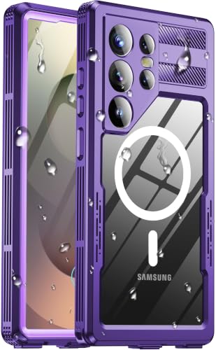 Haireca IP68 Waterproof Case for Samsung Galaxy S25 Ultra, Magnetic, Purple