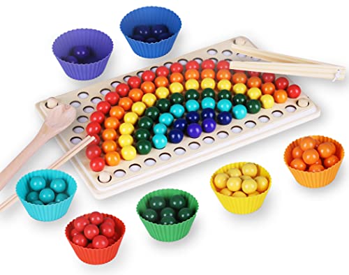 Montessori Holzspielzeug – Colorrow Puzzle Zur Förderung Von Motorik & Farbverständnis