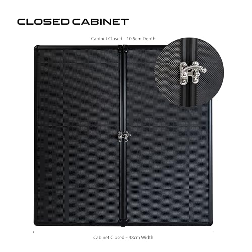 Harrows Top Shot Dartschrank-Set | Offizielle Wettkampf-Dartscheibe, Aluminiumschrank, 6 Trophäen-Darts, Oche-Wurflinie & wasserabweisende Abdeckung | Komplettes Dartscheiben-Geschenkset