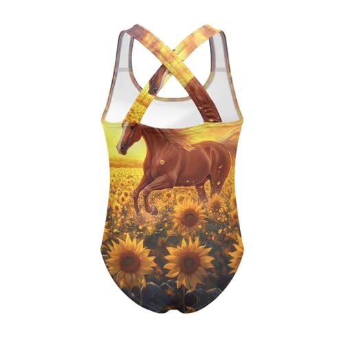 Image of Girls One Piece Cat Swimsuits Quick Dry Cartoon Beach Bathing Suit Crossback Swimwear for Kids 5-14 Years