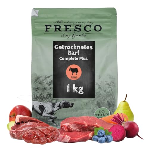 FRESCO Dog TrockenBarf für Hunde Rind 1kg | 100% frisch, Barf Complete Hund