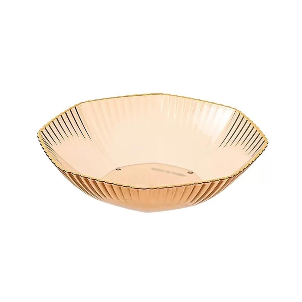 HPTHLY Fruit Plate Fruit Plate Fruit Bowl Translucent Decorative Plate Home Snack Plate Snack Plate Candy Plate Fruit Plate Fruit Bowl (Yellow)