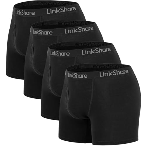 Pack de calzoncillos de algodón para hombre (paquete de 4), paquete de ropa interior para hombres, 4 Negro, X-Large