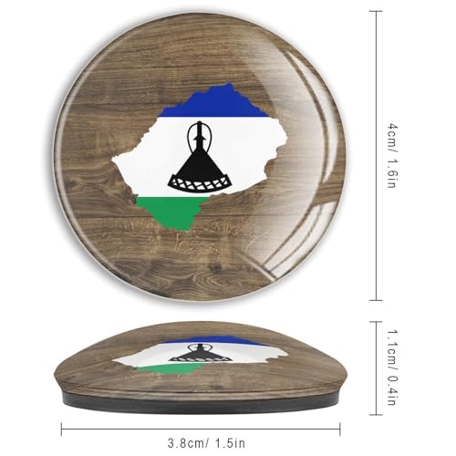 Aimant puissant en verre drapeau Lesotho pour fixer sur métal et garage - 4
