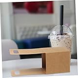 CLISPEED 10pcs Kraft Single Drink Carrier Holder with Handle Foldable Portable Cup Holder for Hot and Cold Beverages Takeout Coffee Bubble Tea Transport - Image 6