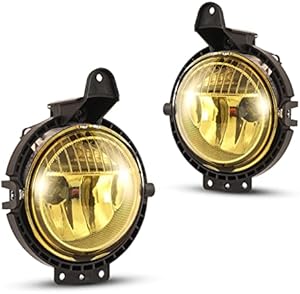 AUTOWIKI Front Bumper Fog Light Assembly for 2007-2015 Mini Cooper R56/Convertible, 2006-2013 Mini Clubman With Yellow Lens 2PCS Fog Lights Replacement Set