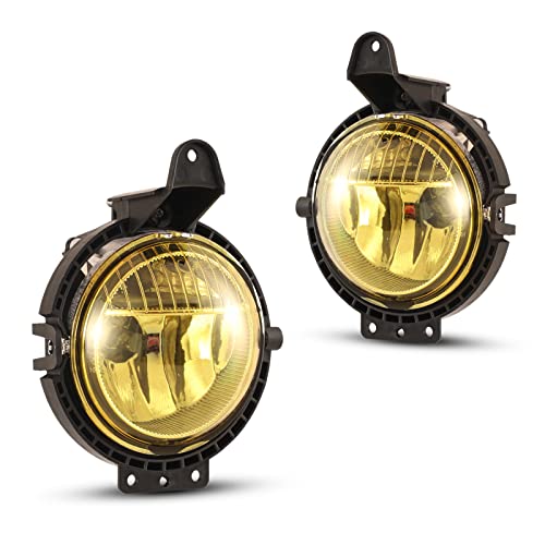 AUTOWIKI Front Bumper Fog Light Assembly for 2007-2015 Mini Cooper R56/Convertible, 2006-2013 Mini Clubman With Yellow Lens 2PCS Fog Lights Replacement Set by AUTOWIKI - Used condition - US$45.28