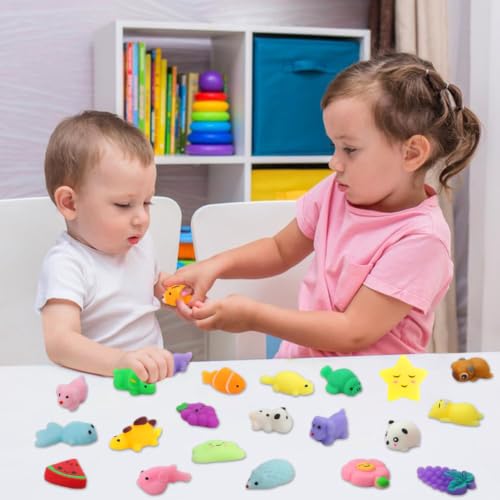 Image of 60 Pack Mochi Squishy Toys, Kawaii Mini Animal Squishies for Kids Treasure Box Classroom Prizes Birthday Party Favors Goodie Bag Stuffers Pinata Easter Egg Fillers Sensory Fidget Toys Xmas Gift