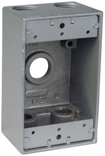 Red Dot Ih5-2-Lm Device Outlet Box, 1 Gang, 5 Hub, 2-13/16-Inch Width By 2-Inch Depth By 4-9/16-Inch Height, Silver #TOP21