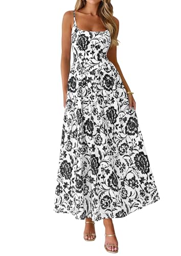 PRETTYGARDEN Womens 2026 Spring Boho Maxi Dress Eyelet Floral Long