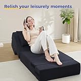 Jamdok 6 in 1 Convertible Folding Sofa Bed, 20cm Thick Floor Lounger For Living Room, Single Chair, Guest Mattress with Pillow, Foldable Couch for Sleeping, Car,Tent,Travel,Dark Gray - Image 8