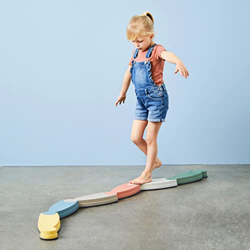 Gonge River - The Original Non-Slip Stepping Stones For Kids - Balance, Coordination, Motor Skills - Set Of 6 + Connector - Nordic Colors, 2823 #TOP1