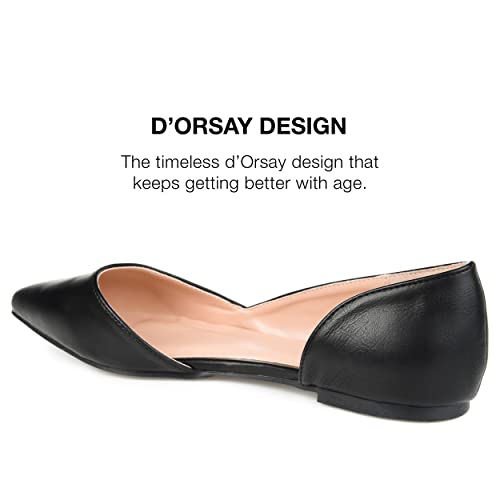 Journee Collection Womens Cortni Ballet Flats With Asymmetrical Detail And Pointed-Toe, Black, 6 #TOP2