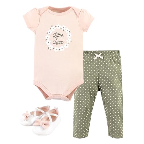 Image of Hudson Baby Unisex Baby Cotton Bodysuit, Pant and Shoe Set