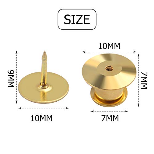 Aylifu Tie Tacks And Clutch Backs Set, 30 Pieces Metal Pin Backs Locking Pin Keepers With 30 Pieces 10Mm Tie Tacks Blank Pins (Gold)- No Tool Required #TOP2