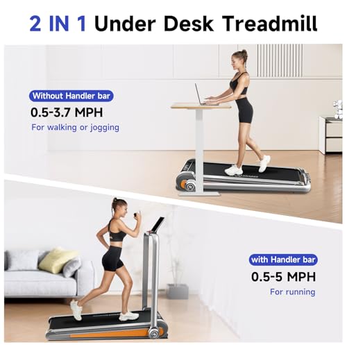 YPOO Incline Foldable Treadmill,Treadmills for Home Use,Walking Pad Treadmill with Incline,Walking Pad with Handle Bar 300 Lbs PortableTreadmills with LED Display & Remote Control & APP - Thumbnail 6