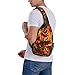 PVTIONXIE Flames Burning Fire Sling Backpack for Women Men, Chest Bag Daypack Crossbody for Travel Sport Running Hiking