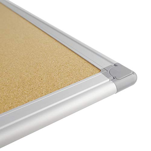 V Vab-Pro 2Pc 24X36 Inch Cork Bulletin Board With Installation Kit Incl. & Wall Mount; Aluminium Finish Frame, Natural; Sturdy Build For Classroom, Studio, Office, Memos- C127503-2P #TOP2