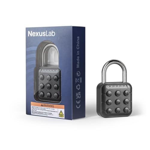 NexusLab Digital Padlock for Gym Locker & Outdoor Gate - IP67 Waterproof Electronic Combination Lock, Push Button Keypad, No App Needed. 6-Digit Smart Keyless Entry for School, Shed, Fence