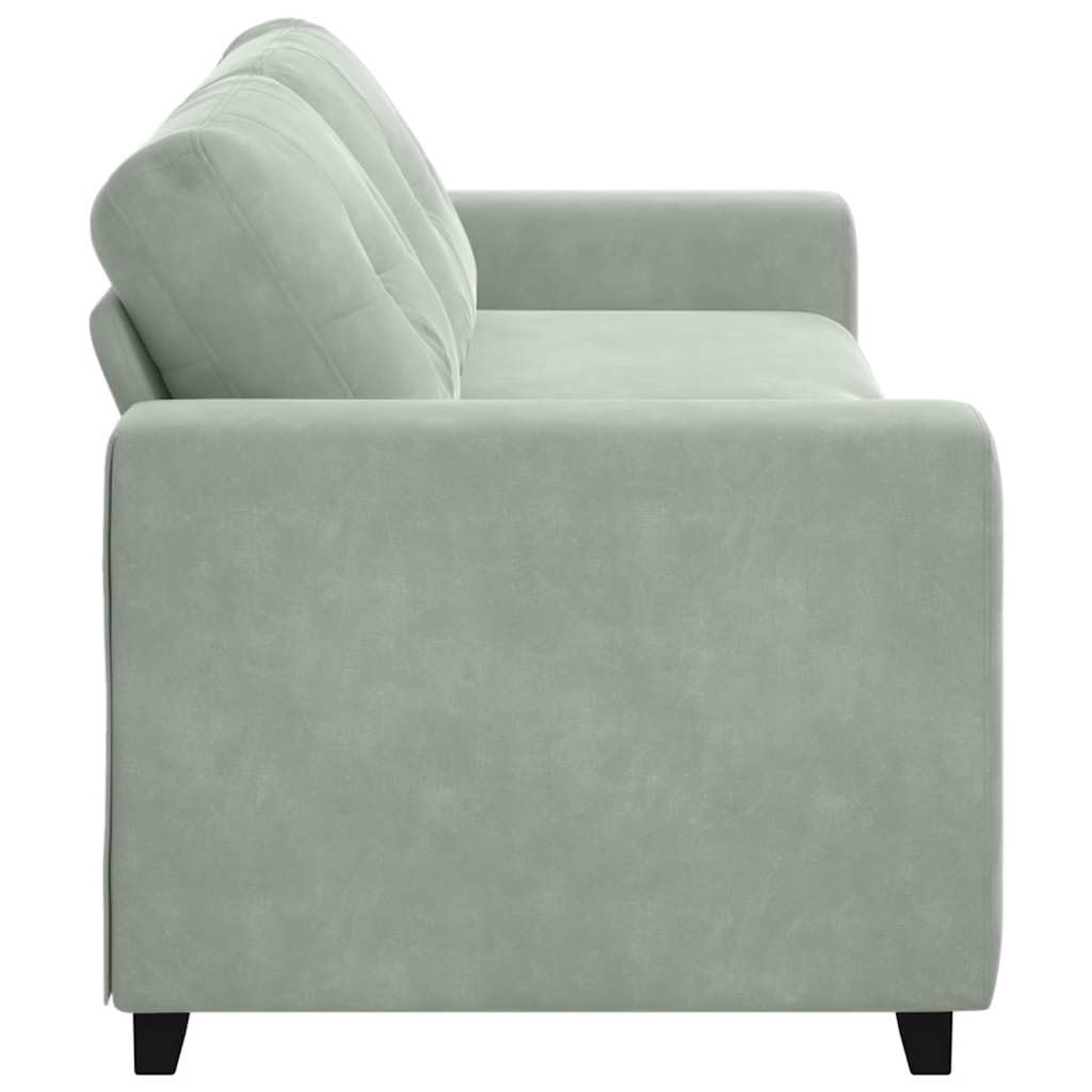 Sofa 3-osobowa, aksamitna, jasnoszara 220 x 78 x 80 cm