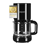 Exquisit Filterkaffemaschine KA 6103 sw | 12 Tassen Kaffee | 1x4 Filtergröße | 900 Watt | Abschaltautomatik | beleuchteter An-/Ausschalter | Wasserstandsanzeige | Tropfstopp | Warmhalteplatte