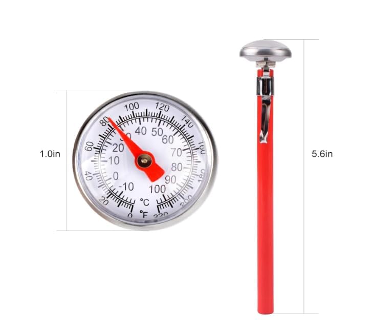 Miniatura 9 de 1 juego de termómetro de carne plateado para asar a la parrilla, termómetro de alimentos para cocinar, leche, termómetro de cocina, termómetro de