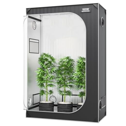 VEVOR 2x4 Grow Tent, 48'' x 24'' x 72'', High Reflective 2000D Mylar Hydroponic Growing Tent with Observation Window, Tool Bag and Floor Tray for Indoor Plants Growing