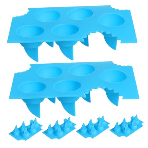 MAGICLULU 6 pièces Bac à Glaçons Silicone Requin Moule Flexible Alimentaire pour Glaçons Chocolat Pop-cakes Démoulage Facile Forme Originale pour et Boissons