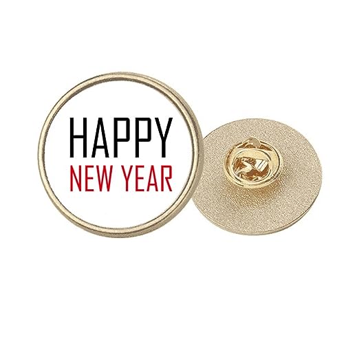 Broche ronde en métal doré Nouvel An M bijou de veste réveillon hiver