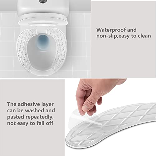 Owfeel Tankdeckel-Abdeckungen, Gel-WC-Sitzkissen, für Badezimmer, Reisen (transparent) – Bild 5