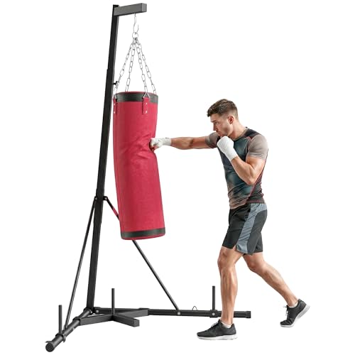 Soozier Punching Bag with Stand for Adults, 72.8'-90.9' Height Adjustable Freestanding Boxing Stand...