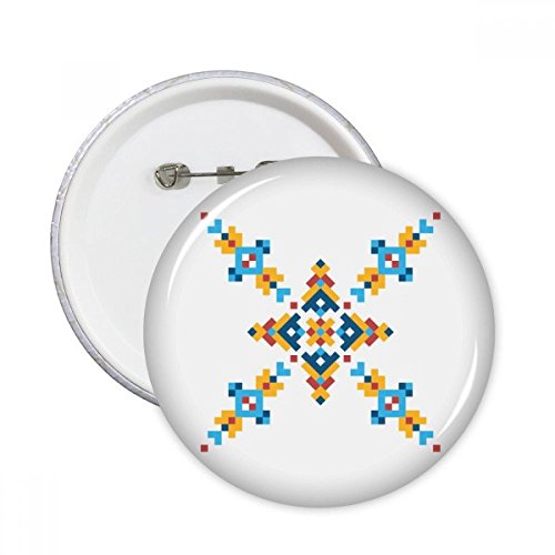 Pins badge bouton multicolore motif croix pixel décoration vêtement et sac taille S 5pcs