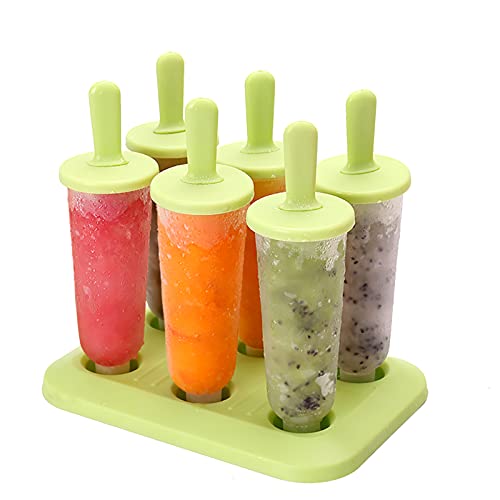 Homiu Stampo Per Ghiaccioli Fai Da Te – 6 Pezzi Con Bastoncini – Senza BPA, Con Vassoio Antigoccia E Imbuto – Colore Blu - 5