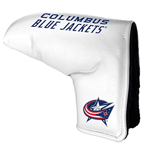 Team Golf NHL Columbus Blue Jack Printed Team Golf NHL Tour Blade Putter Cover (White), Fits Most Blade Putters, Scotty Cameron, Taylormade, Odyssey, Titleist, Ping, Callaway