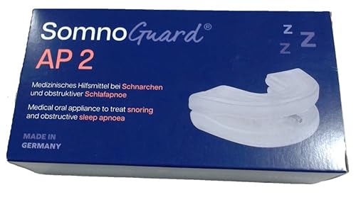 SomnoGuard AP2 erstklassige Anti-Schnarchschiene im FlexPoint Set mit Schlaftipp-ABC. Vorgefertigte zweiteilige Schiene gegen Schnarchen und nächtliche Atemaussetzer sowie bei Zähneknirschen