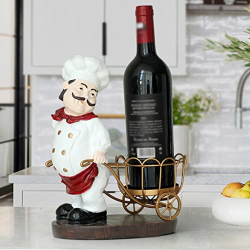 Soporte para botellas de vino decorativo de resina y hierro miniatura 6